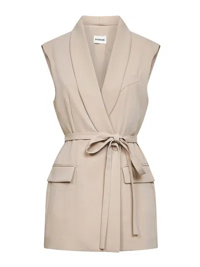 P.a.r.o.s.h Belted Sleeveless Top In Beige