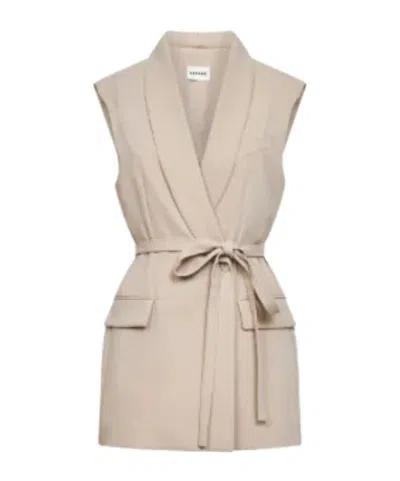 P.a.r.o.s.h Belted Sleeveless Vest Nylon Silk Blend In Neutral