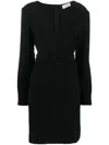P.a.r.o.s.h Belted V-neck Above-knee Minidress In Black