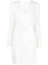 P.a.r.o.s.h V-neck Belted Minidress Cut-out Sleeves In Nero