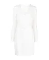 P.a.r.o.s.h V-neck Belted Minidress Cut-out Sleeves In White
