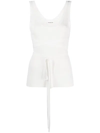 P.a.r.o.s.h Sleeveless Belted Top In Panna
