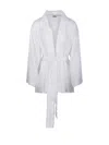 P.a.r.o.s.h Kimono Belted Waist Frayed Edges In White