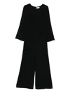 P.a.r.o.s.h Belted Wide-leg Jumpsuit In Black