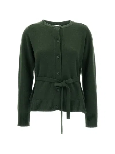 P.a.r.o.s.h Belted Wool Cardigan In Gray
