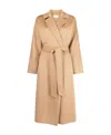 P.a.r.o.s.h Belted Wool Midi Coat In Nude