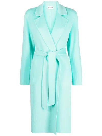P.a.r.o.s.h Belted Wrap Coat In Green