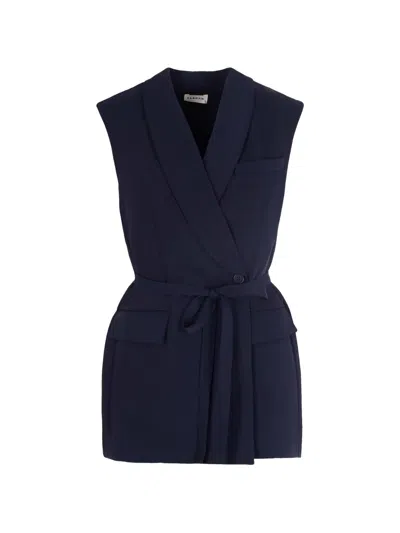 P.a.r.o.s.h Belted Wrap Gilet In Blue