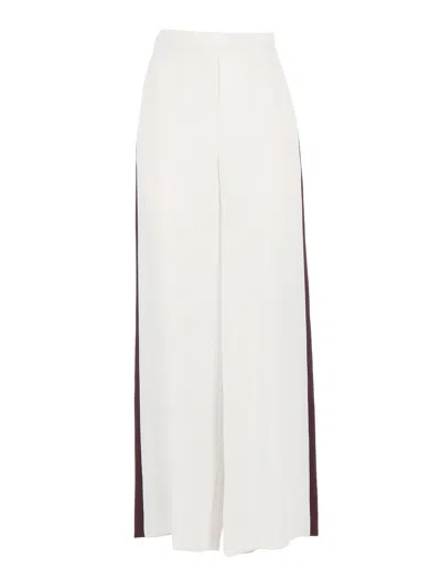 P.a.r.o.s.h Bicolore Wide Leg Contrast Straight-leg Pants In White