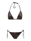 P.a.r.o.s.h Triangle Bikini Micro Sequins Sliding Cups In Brown