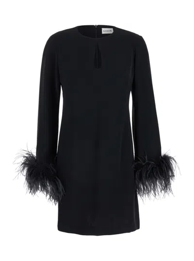 P.A.R.O.S.H BLACK BLACK CREPE MINIDRESS
