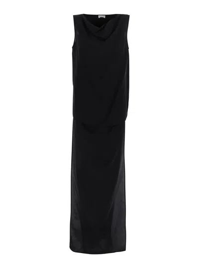P.a.r.o.s.h Black Blouse With Ruffled Details In Silk Woman