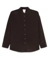 P.a.r.o.s.h . Black Button-down Shirt With Pointed Collar In Brown