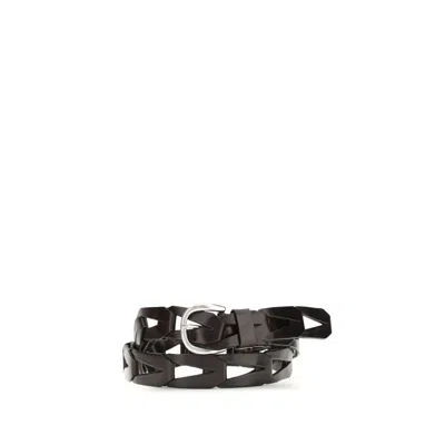 P.a.r.o.s.h Black Calf Leather Bos Taurus Belt