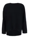 P.a.r.o.s.h . Black Crewneck Sweater With Asymmetric Hem