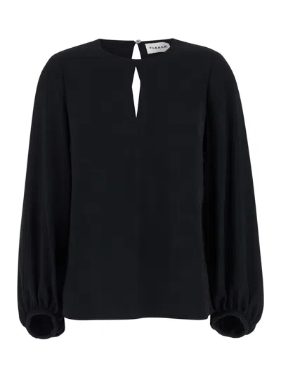 P.a.r.o.s.h Black Cut-out Blouse In Light Fabric Woman