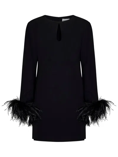 P.A.R.O.S.H BLACK CUT-OUT SHORT DRESS IN LIGHT FABRIC WOMAN