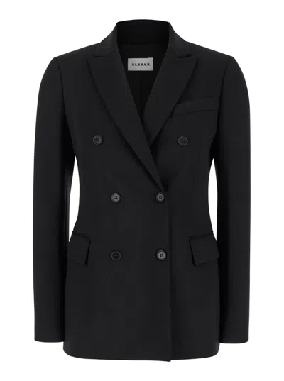 P.A.R.O.S.H BLACK DOUBLE BREASTED BLAZER
