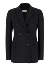 P.a.r.o.s.h Black Double-breasted Jacket With Peak Revers In Fabric Woman