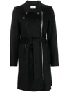 P.a.r.o.s.h Leak Off-center Zip-up Wool Coat In Black