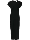P.a.r.o.s.h Draped Cady Midi Dress In Black