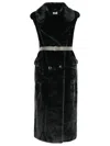 P.a.r.o.s.h Pathos Faux-fur Sleeveless Long Coat In Black