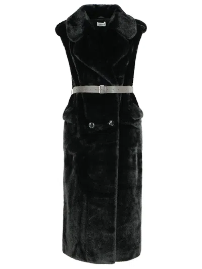 P.a.r.o.s.h . Black Faux Fur Coat