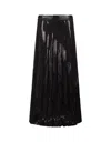 P.a.r.o.s.h Black Godot Sequined Long Skirt In Black