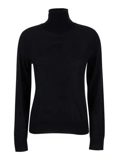 P.a.r.o.s.h Roll-neck Fine-knit Jumper In Black