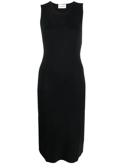 P.A.R.O.S.H BLACK KNITTED MIDI DRESS
