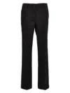 P.a.r.o.s.h Straight Leg Wool Trousers In Black