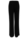 P.A.R.O.S.H BLACK LOOSE PANTS WITH WAIST-BAND IN POLYAMIDE WOMAN