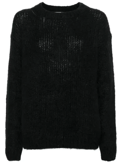 P.a.r.o.s.h Parosh Black Mohair Blend Crew Neck Sweater