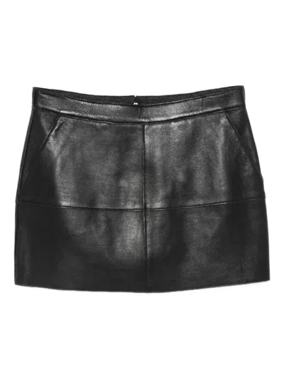 P.A.R.O.S.H BLACK PANELLED MINI SKIRT