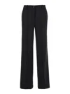 P.a.r.o.s.h Black Pants With High Waist And Front Pences In Wool Stretch Woman In Black