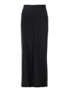 P.a.r.o.s.h Black Pants With Wide Leg And Elastic Rear Waist In Black