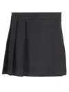P.a.r.o.s.h Black Plissè Skirt In Black