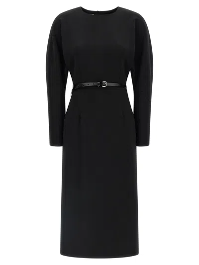 P.a.r.o.s.h . Black Polyester Midi Women's Dress