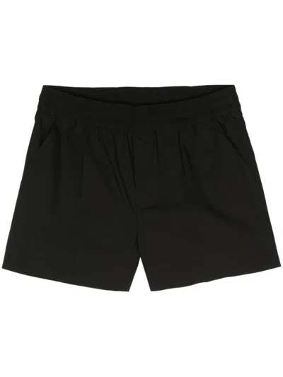 P.A.R.O.S.H BLACK PRESSED-CREASE POPLIN SHORTS