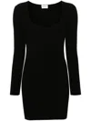 P.a.r.o.s.h Parosh Black Ribbed Knit Dress In Black