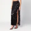 P.a.r.o.s.h Fitted Mini Skirt With Shimmering Sequin Embellishments In Black