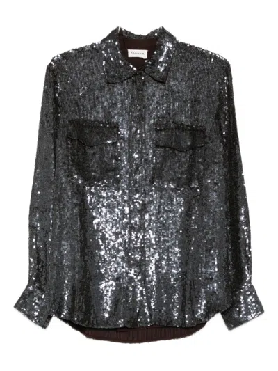 P.A.R.O.S.H BLACK SEQUINS SHIRT