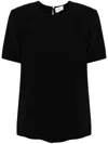 P.a.r.o.s.h Sheer Cady Blouse Split Hem Detail In Black