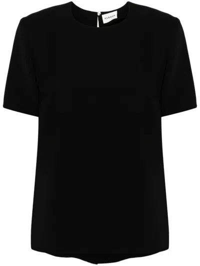 P.A.R.O.S.H BLACK SHORT-SLEEVED BLOUSE