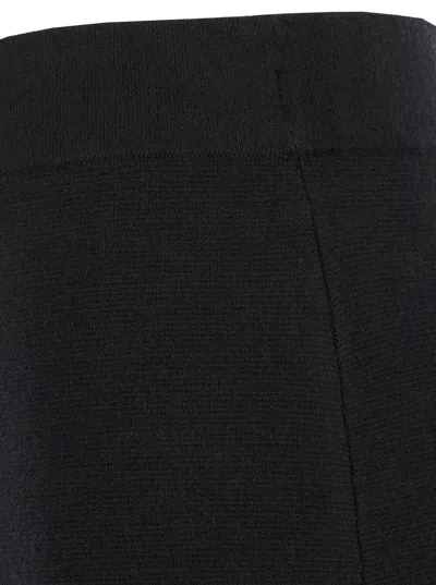 P.a.r.o.s.h Black Skirt With High Elastic Waist And Straight Hem In Wool And Cashmere Stretch Woman