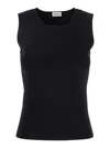 P.a.r.o.s.h Parosh Sleeveless Knitted Top With Crew Neck And Contoured Fit In Black