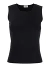 P.a.r.o.s.h Parosh Body-hugging Black Knitted Top With Classic Crew Neck In Black