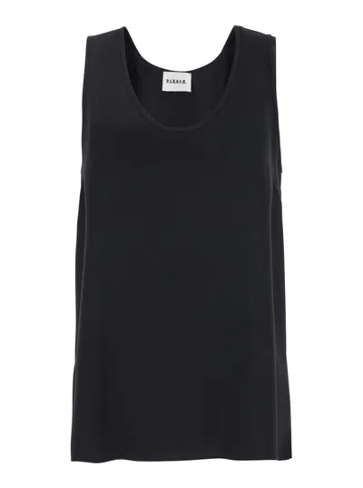 P.a.r.o.s.h Black Solid Round Neck Top