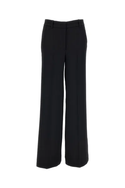 P.a.r.o.s.h Black Stretch Wool Satin Stripe Tailored Pants