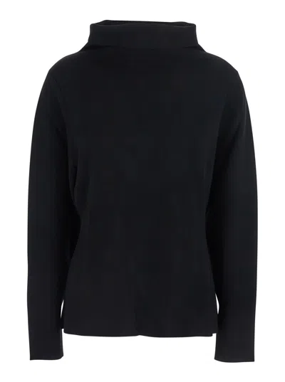 P.A.R.O.S.H BLACK SWEATER WITH HIGH NECK IN WOOL AND CASHMERE WOMAN